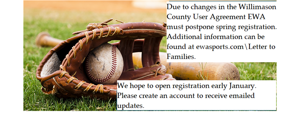 Spring Baseball Registration is Postponed
