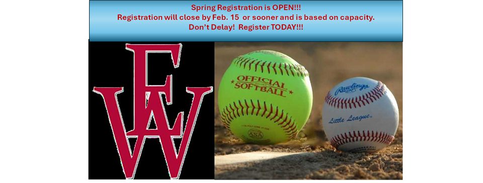 Spring Baseball & Softball Registration